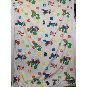 Nintendo Super Mario Flat Sheet Cream Full Size Mario Luigi Yoshi Toad 2020